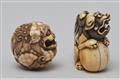 Two ivory netsuke of shishi. 19th century - image-4