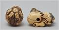 Two ivory netsuke of shishi. 19th century - image-5