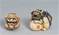 Two ivory netsuke of shishi. 19th century - image-1