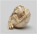 An ivory netsuke of a tengu no tamago. 19th century - image-5