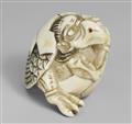 An ivory netsuke of a tengu no tamago. 19th century - image-1