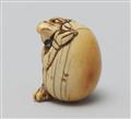 An ivory netsuke of a tengu no tamago. Second half 18th century - image-3