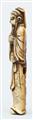 An ivory netsuke of a tall figure of Kan'u. 18th centuy - image-3