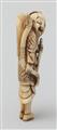 An ivory netsuke of a laughing Mongolian archer. Early 19th century - image-2