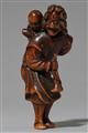 A boxwood netsuke of a Dutchman. 18th century - image-1