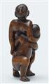 A boxwood okimono netsuke of two wrestlers, by Unhodo Masayoshi. Late 19th century - image-2