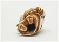 An ivory netsuke of a boy with a hozuki. Late 19th century - image-5