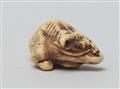 An ivory netsuke of a recumbent ox. Late 18th century - image-3