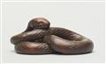 A wood netsuke of a snake. First half 19th century - image-3