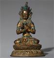 A Tibetan gilt bronze figure of Vajradhara. 16th century - image-1