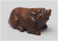 A boxwood netsuke of a boar. 19th century - image-3