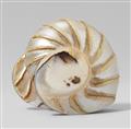 A nautilus shell netsuke of the inner core. Second half 19th century - image-1