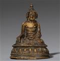 A charming Tibetan bronze figure of Buddha Shakyamuni. 15./16. Jh. - image-1