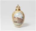 A Berlin KPM porcelain Easter egg bottle with the Kaiser Wilhelm Palace - image-1
