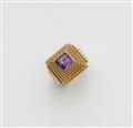 A 14k gold granulation amethyst ring - image-1