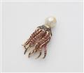 An octopus brooch with a baroque pearl - image-1