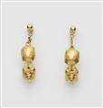 A pair of 22k gold drop earrings in the Antique revival style - image-1