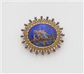 An 18k gold brooch with an enamel miniature - image-1
