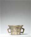 An unusual kitchen mortar with sage leaf motifs - image-1