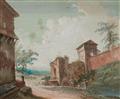 Bernardino Giuseppe Bison, attributed to - Two Landscapes with Ruins and Pastoral Figures - image-2