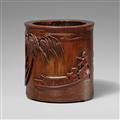 A large bamboo brush pot. 17th/18th century - image-1