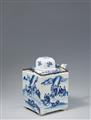 A large blue and white teapot and cover. 19th century - image-2