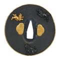 A waki Gotô shakudô tsuba. Edo period, 18th century - image-1