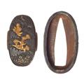 An Owari kinkô shakudô fuchi kashira. Edo period, 18th century - image-1