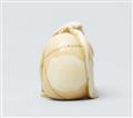 A walrus tusk netsuke of Daikoku with a bag. 19th century - image-4