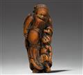 A boxwood netsuke of Shoki and oni. 18th century - image-1