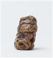 A boxwood netsuke of Rakan Handaka Sonja. First half 19th century - image-4