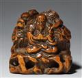 A boxwood netsuke of Rakan Handaka Sonja. First half 19th century - image-1