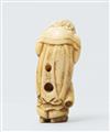 An ivory netsuke of a foreigner with a shawm. Early 19th century - image-3