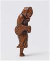 A boxwood netsuke of a Harugoma dancer. Late 18th century - image-3