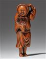 A boxwood netsuke of a Harugoma dancer. Late 18th century - image-1