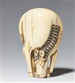 An ivory netsuke of a grazing horse. First half 19th century - image-1