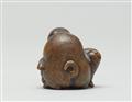 A boxwood okimono netsuke of two puppies. Second half 19th century - image-3