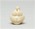 A marine ivory netsuke of a mandarin duck. Late 19th century - image-4