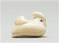 A marine ivory netsuke of a mandarin duck. Late 19th century - image-5