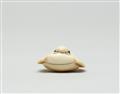 An ivory netsuke of a fukura suzume. 19th century - image-2