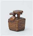A boxwood netsuke of reishi in a well bucket. Second half 19th century - image-4