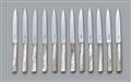 A rare set of twelve Régence silver knives - image-1