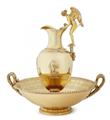 An Empire silver gilt ewer and basin - image-1