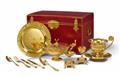 A silver gilt travel service in a box - image-1