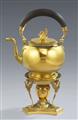 A Neoclassical silver gilt kettle and rechaud - image-1