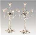 A pair of Art Nouveau silver candelabra - image-1