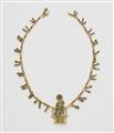 A 22k gold necklace with an ancient Roman relief fragment - image-1