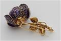 An 18k gold plique a jour brooch “en tremblant“ - image-2