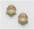 A pair of 18k gold and rock crystal clip earrings - image-1