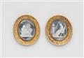 A pair of 18k gold Neoclassical shell cameos - image-1